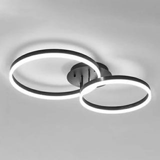 ZOWALA - Three White Circle LED Semi-Flush Mount Ceiling Light Image - 15