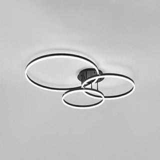 ZOWALA - Three White Circle LED Semi-Flush Mount Ceiling Light Image - 17