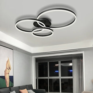 ZOWALA - Three White Circle LED Semi-Flush Mount Ceiling Light Image - 2