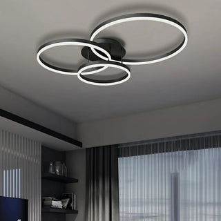 ZOWALA - Three White Circle LED Semi-Flush Mount Ceiling Light Image - 3