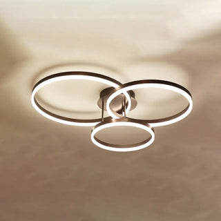 ZOWALA - Three White Circle LED Semi-Flush Mount Ceiling Light Image - 31