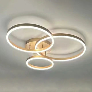 ZOWALA - Three White Circle LED Semi-Flush Mount Ceiling Light Image - 34