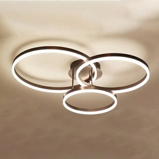 ZOWALA - Three White Circle LED Semi-Flush Mount Ceiling Light Image - 35