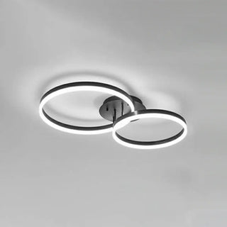 ZOWALA - Three White Circle LED Semi-Flush Mount Ceiling Light Image - 36