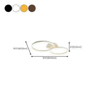 ZOWALA - Three White Circle LED Semi-Flush Mount Ceiling Light Image - 45