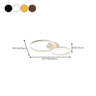 ZOWALA - Three White Circle LED Semi-Flush Mount Ceiling Light Image - 46