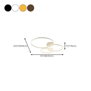 ZOWALA - Three White Circle LED Semi-Flush Mount Ceiling Light Image - 47