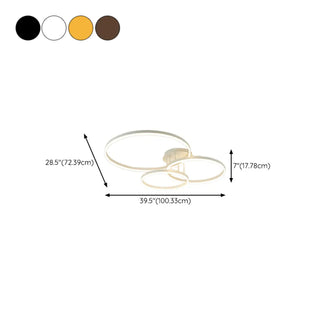 ZOWALA - Three White Circle LED Semi-Flush Mount Ceiling Light Image - 48