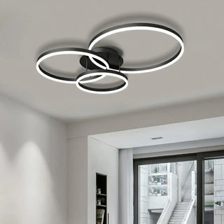 ZOWALA - Three White Circle LED Semi-Flush Mount Ceiling Light Image - 8