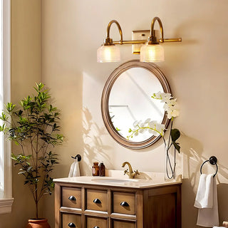 Vintage Prismatic Glass 2 Blubs Bathroom Vanity Light Zawala Image - 1