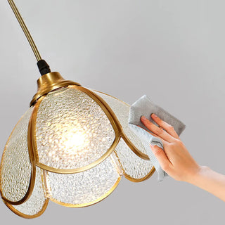 ZOWALA - Elegant Clear Glass Flower Spiral Stairwell Pendant Light Image - 10