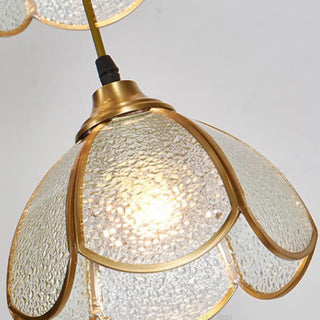 ZOWALA - Elegant Clear Glass Flower Spiral Stairwell Pendant Light Image - 11