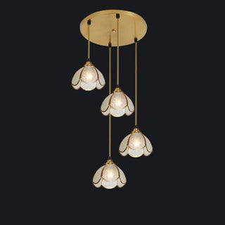 ZOWALA - Elegant Clear Glass Flower Spiral Stairwell Pendant Light Image - 6