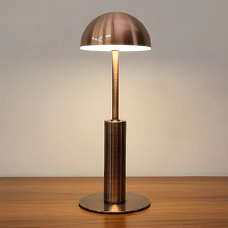 Simple Mid-Century Brass Dome Metal Bedroom Table Lamp Zawala Image - 3