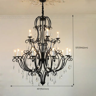 ZOWALA - Victorian Candelabra Dining Room Black Large Chandelier Image - 13
