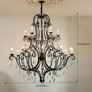 ZOWALA - Victorian Candelabra Dining Room Black Large Chandelier Image - 14
