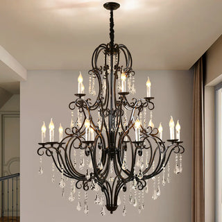 ZOWALA - Victorian Candelabra Dining Room Black Large Chandelier Image - 4