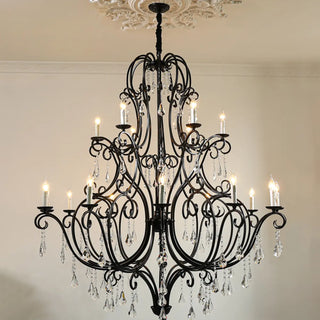 ZOWALA - Victorian Candelabra Dining Room Black Large Chandelier Image - 5