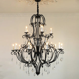 ZOWALA - Victorian Candelabra Dining Room Black Large Chandelier Image - 3