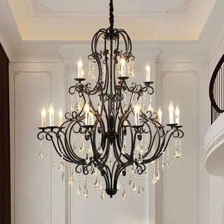ZOWALA - Victorian Candelabra Dining Room Black Large Chandelier Image - 6