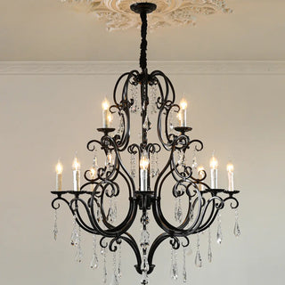 ZOWALA - Victorian Candelabra Dining Room Black Large Chandelier Image - 7