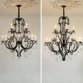ZOWALA - Victorian Candelabra Dining Room Black Large Chandelier Image - 9