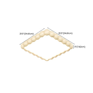 ZOWALA - Milk Cocoa Round Resin Flush Mount Light Image - 15