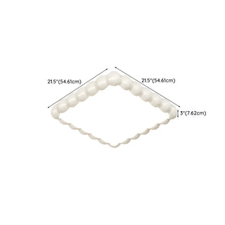 ZOWALA - Milk Cocoa Round Resin Flush Mount Light Image - 17