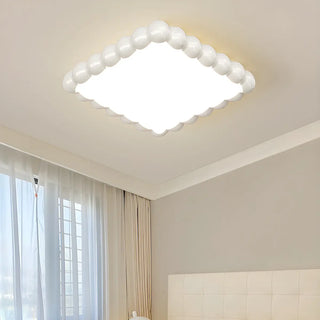 ZOWALA - Milk Cocoa Round Resin Flush Mount Light Image - 3
