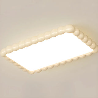 ZOWALA - Milk Cocoa Round Resin Flush Mount Light Image - 5