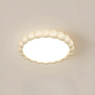 ZOWALA - Milk Cocoa Round Resin Flush Mount Light Image - 6