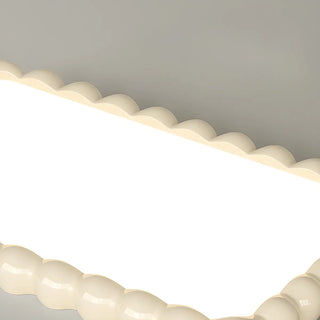 ZOWALA - Milk Cocoa Round Resin Flush Mount Light Image - 7