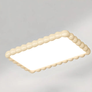 ZOWALA - Milk Cocoa Round Resin Flush Mount Light Image - 8