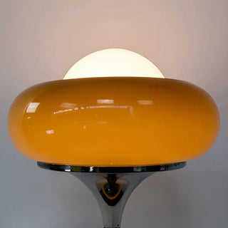Creative Bowl Shape Glass Shade Metal Base Table Lamp Zawala Image - 12