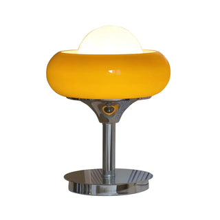 Creative Bowl Shape Glass Shade Metal Base Table Lamp Zawala Image - 14