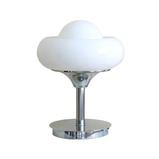 Creative Bowl Shape Glass Shade Metal Base Table Lamp Zawala Image - 16