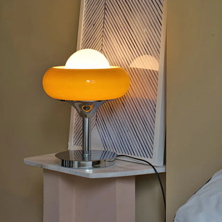 Creative Bowl Shape Glass Shade Metal Base Table Lamp Zawala Image - 2