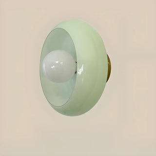 Retro Amber Round Glass Wall Sconce Light  Image - 7