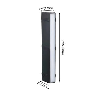 ZOWALA - Modish Rectangular Metal Wall Light Black Mini 3 Bulb Image - 12