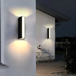 ZOWALA - Modish Rectangular Metal Wall Light Black Mini 3 Bulb Image - 4