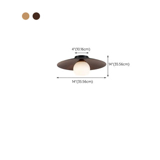 ZOWALA - Mini Ball Walnut Disc Semi-Flush Mount Light #size