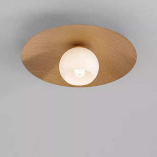 ZOWALA - Mini Ball Walnut Disc Semi-Flush Mount Light Image - 6