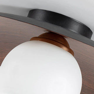 ZOWALA - Mini Ball Walnut Disc Semi-Flush Mount Light Image - 8
