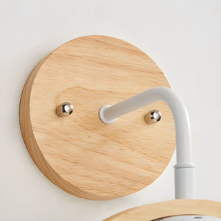 Mini Modern Bird Wood Circular Frame Wall Sconce Zawala Image - 7