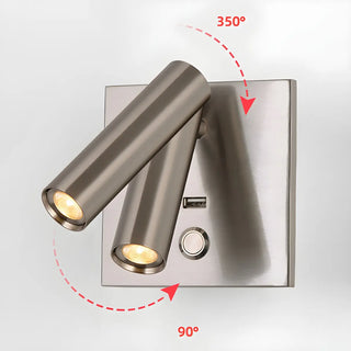 Mini Bedside Black Cylindrical Reading LED Wall Light Zawala Image - 16