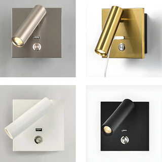 Mini Bedside Black Cylindrical Reading LED Wall Light Zawala Image - 3