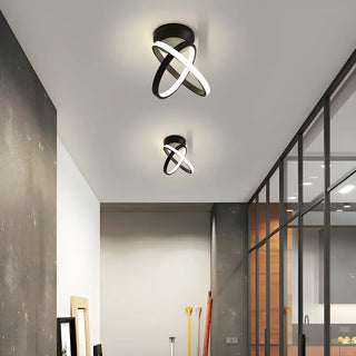 ZOWALA - Mini Black Ring Semi-Flush Mount Light Image - 1