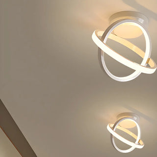 ZOWALA - Mini Black Ring Semi-Flush Mount Light Image - 11