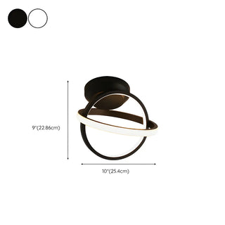ZOWALA - Mini Black Ring Semi-Flush Mount Light #size