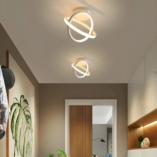 ZOWALA - Mini Black Ring Semi-Flush Mount Light Image - 2